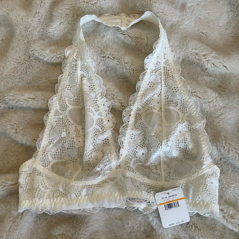 NWT Free People Ivory Lace Bralette, Size Small